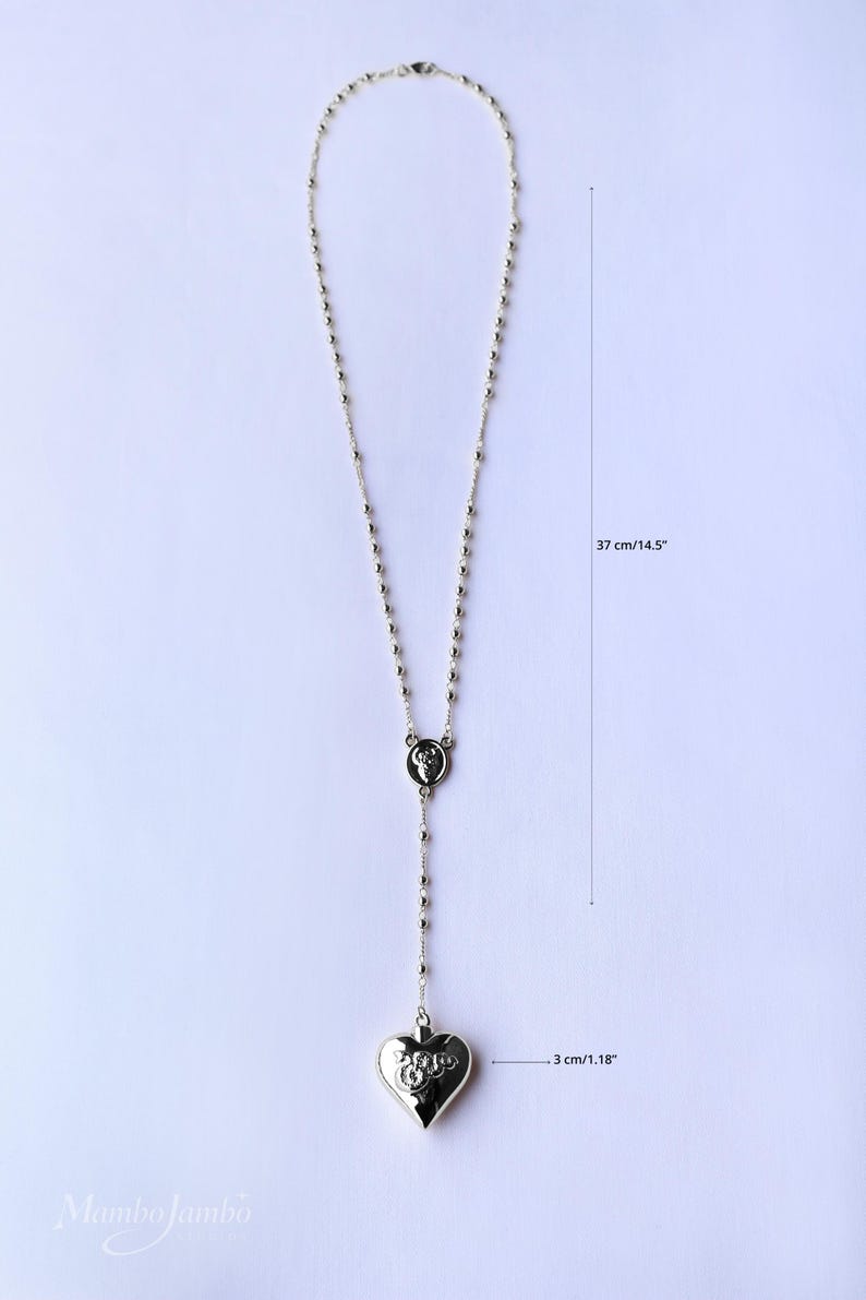 Collar con colgante de corazón, collar de cuchara de Lana Del Rey, joyería minimalista de plata. imagen 12