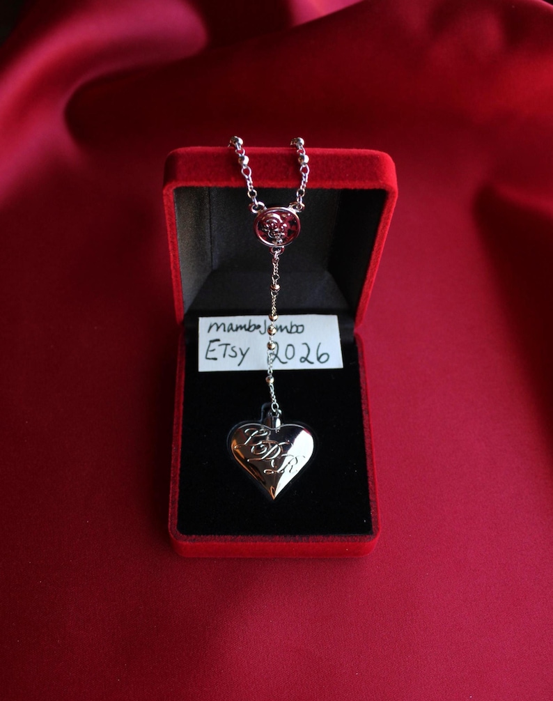 Collar con colgante de corazón, collar de cuchara de Lana Del Rey, joyería minimalista de plata. imagen 1