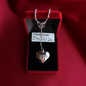 Collar con colgante de corazón, collar de cuchara de Lana Del Rey, joyería minimalista de plata. imagen 2