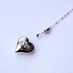 Collar con colgante de corazón, collar de cuchara de Lana Del Rey, joyería minimalista de plata. imagen 7