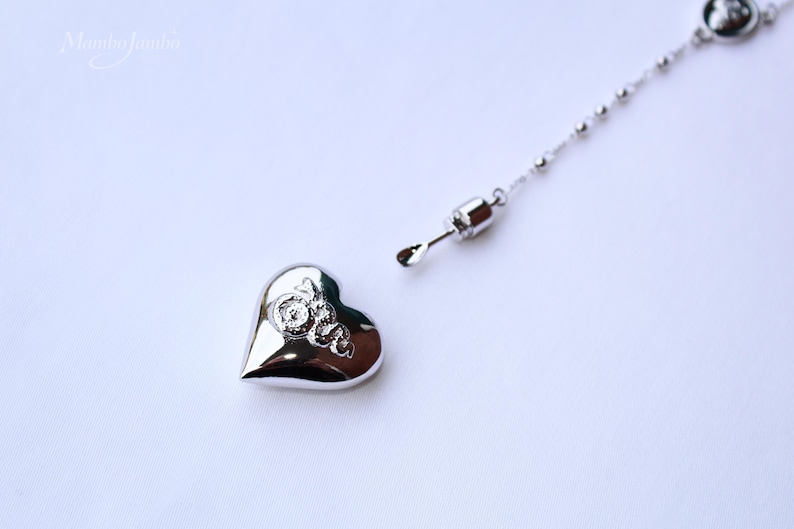 Collar con colgante de corazón, collar de cuchara de Lana Del Rey, joyería minimalista de plata. imagen 7
