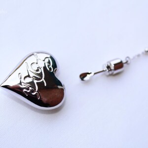 Collar con colgante de corazón, collar de cuchara de Lana Del Rey, joyería minimalista de plata. imagen 10