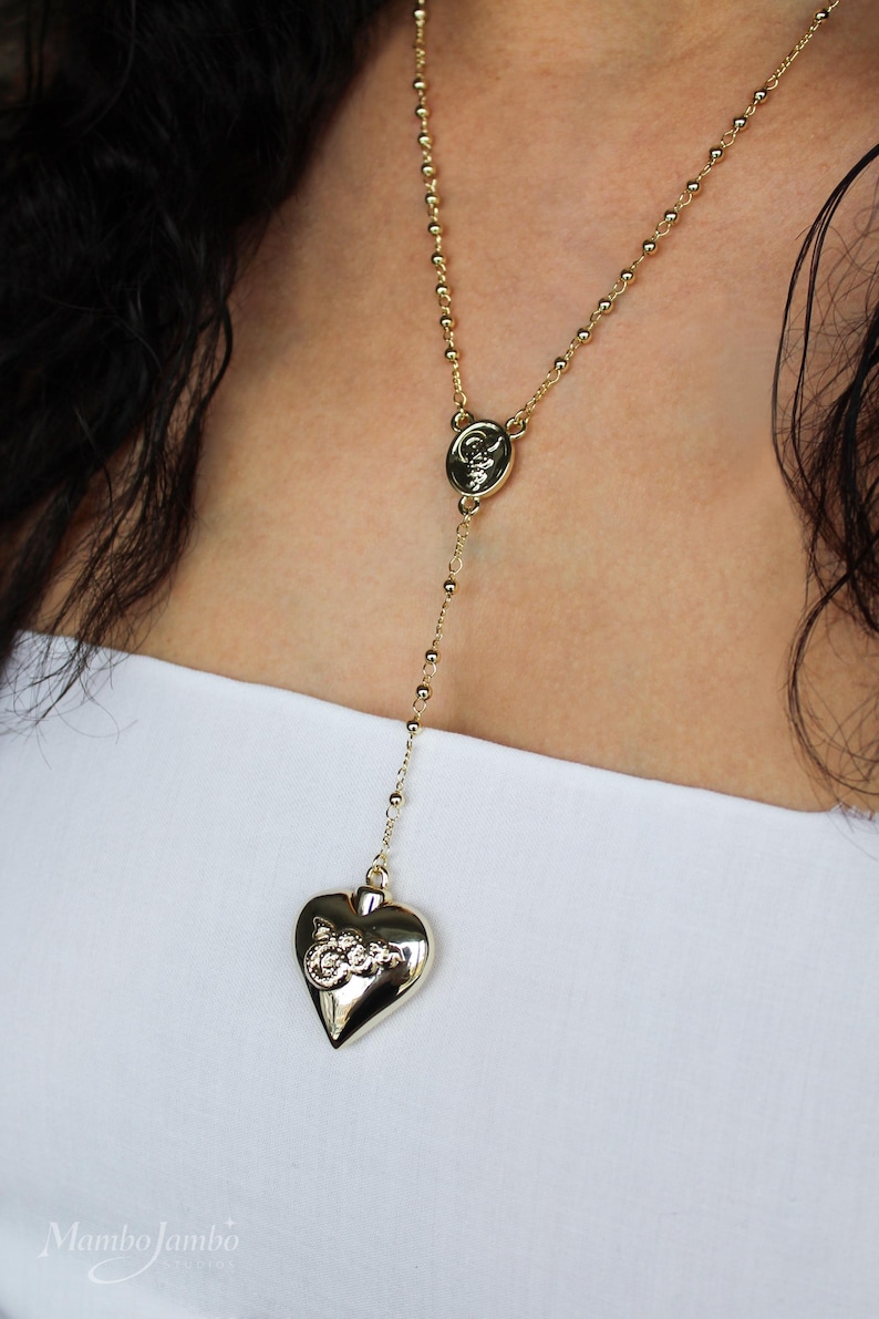 Collar Corazón Dorado, Colgante Cuchara Réplica de Lana Del Rey, Joyería Delicada, Regalo para Ella imagen 7