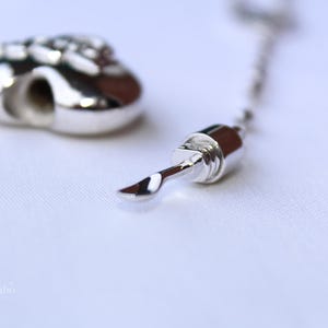 Collar con colgante de corazón, collar de cuchara de Lana Del Rey, joyería minimalista de plata. imagen 9