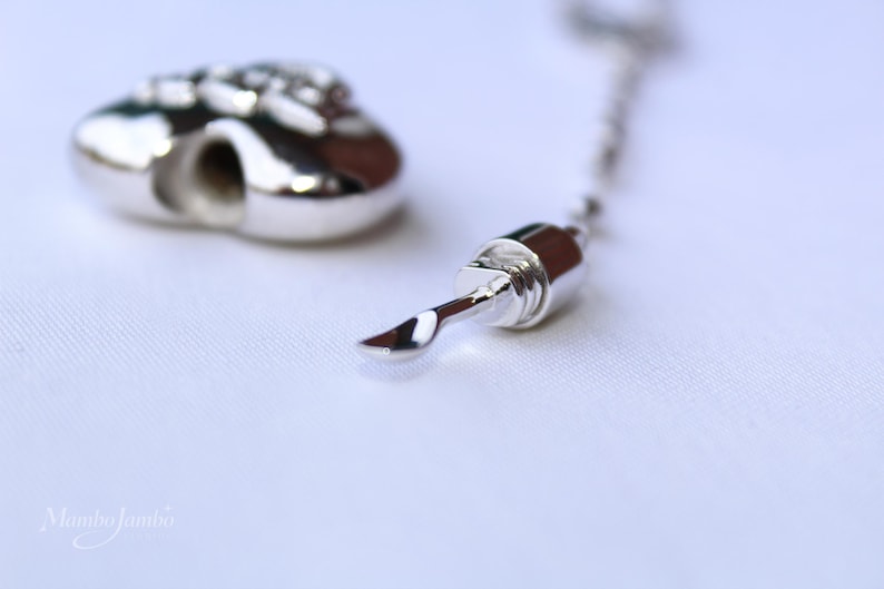 Collar con colgante de corazón, collar de cuchara de Lana Del Rey, joyería minimalista de plata. imagen 9