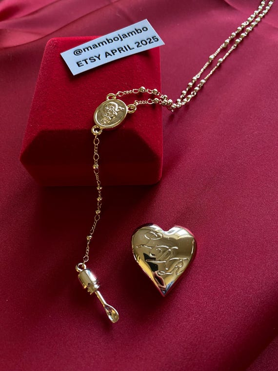 Collier Lana Del Rey | Bijoux pendentif coeur en or | Réplique de souvenirs musicaux emblématiques LDR | Cadeau unique | Réplique 1:1 du pendentif