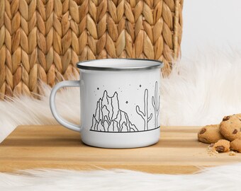 Desert Tent Camping Enamel Mug