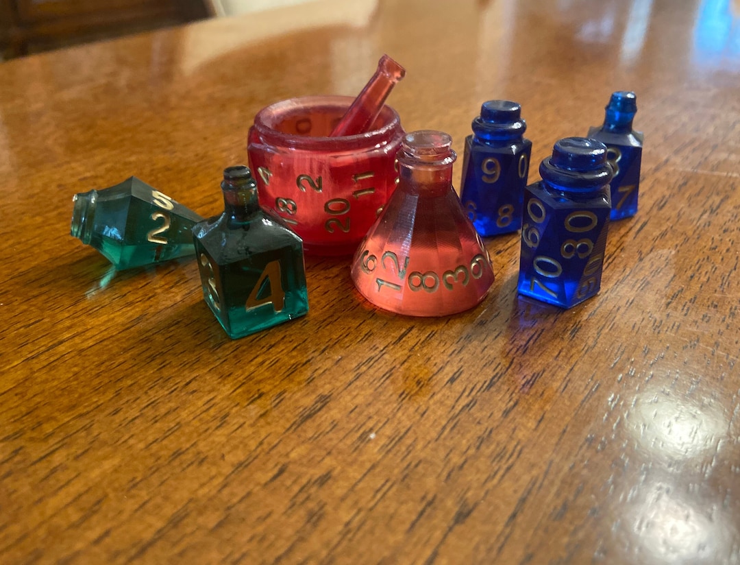 Potion Bottle Dice 8 Piece Dice Set for Dnd D&D Dungeons Etsy Australia