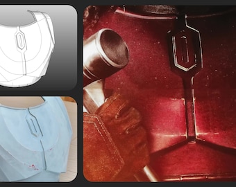 Armaiolo Mandaloriano Corazza Pettorale Femminile Pezzo di Armatura 3D in Schiuma EVA Modello Papercraft Pdf Cosplay Modelli PDO Pepakura File Fai da te
