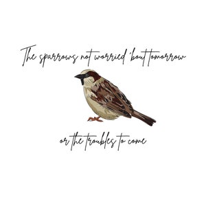 The Sparrow - Letras de arte - Impresión digital - Letras cristianas imprimibles - Arte cristiano imprimible