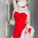Sexy Red Santa Princess Girl Christmas Costume ,Xmas Women Dress With Hair Band / Christmas Outfit & Lingerie /Christmas Embroidery Designs
