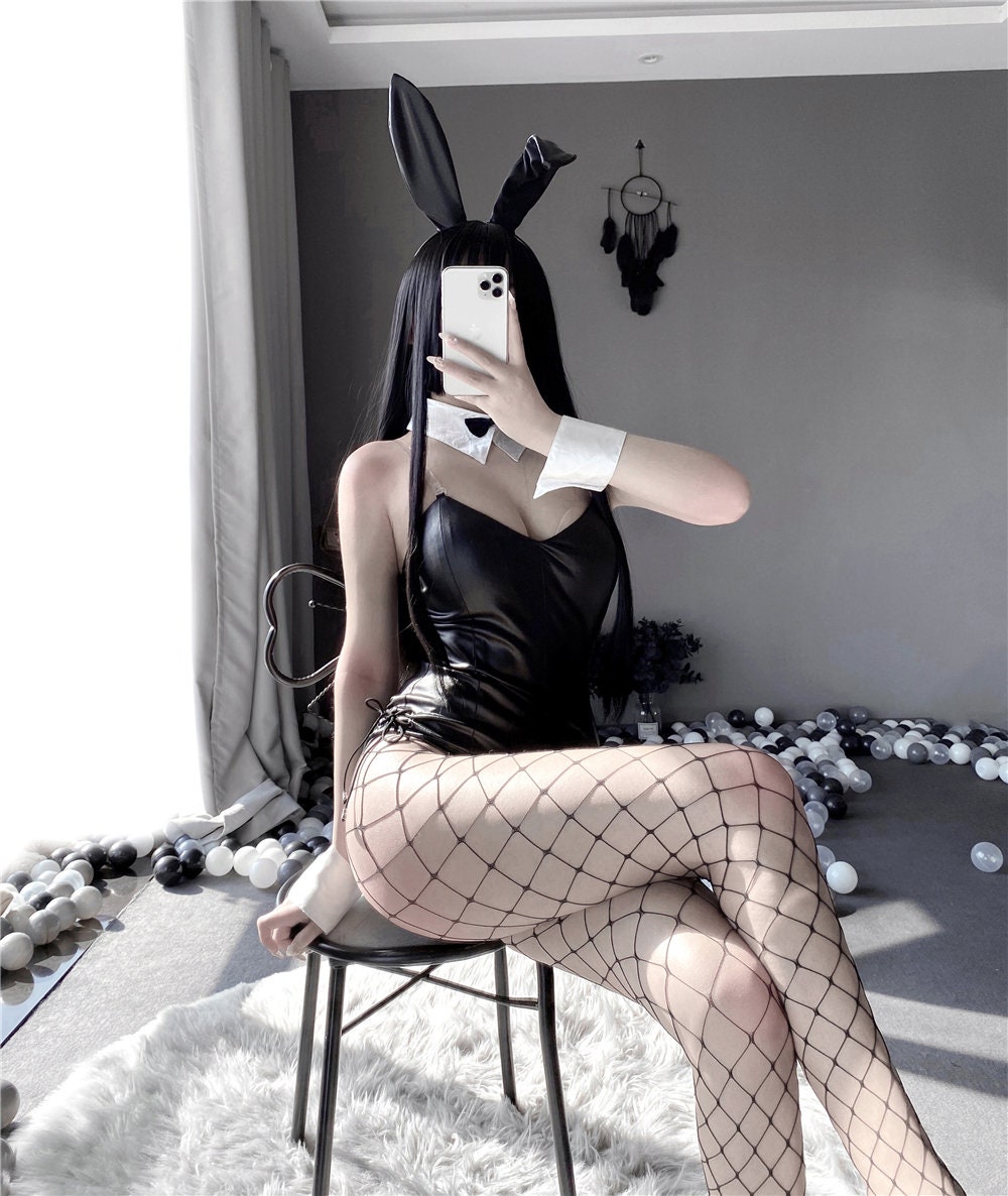 Sexy Bunny Costume With Bunny Ears Rabbit Bodysuit Maid Etsy