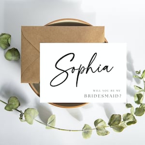 Tarjetas de propuesta de dama de honor personalizadas / Tarjetas de propuesta personalizadas con el nombre de la niña de las flores / Tarjetas de caja para la fiesta nupcial
