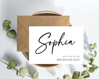 Personalised Bridesmaid Proposal Cards | Custom Will You Be My Maid of Honour? | Flower Girl Name Proposal Cards | Bridal Party Box Cards