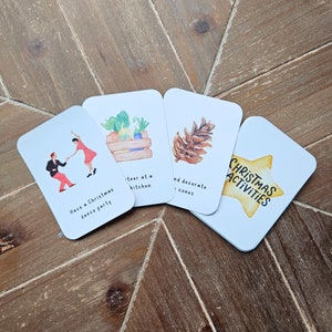 24 Tarjetas de actividades navideñas / Actividades de Adviento familiares personalizadas / Rellenos de calendario de Adviento para niños para diciembre / Divertida cuenta regresiva de Navidad