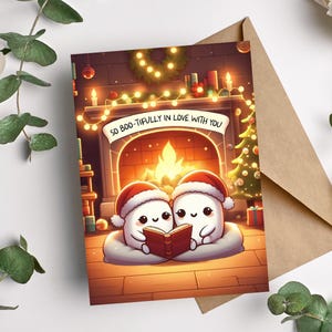 Carte d'anniversaire festive tellement BOO-tifully amoureux de vous | Jolie carte fantôme kawaii pour l'anniversaire de sa femme | Carte de vœux de Noël pour mari