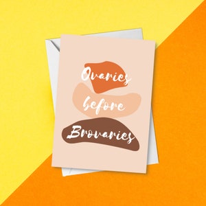 Ovaires avant Brovaires Galentine's Card | Carte de fête de la Palestine bohème chic et drôle pour amis, copains, copains | Carte hilarante pour les amis
