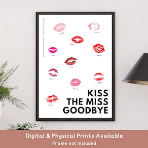 Spersonalizowana aktywność na wieczór panieński Kiss The Miss Goodbye | Gry na wieczór panieński | Pamiątka dla przyszłej panny młodej | Nowoczesne i zabawne wspomnienia z wieczoru panieńskiego