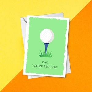 Papa, tu es TEErific jeu de mots pour la fête des pères pour les amateurs de golf | Carte d'anniversaire verte de blague de papa de Zazzle.be Liste d'envies Vous avez des idées ? Jeu de mots de golf drôle pour la fête des pères | Papa golfeur