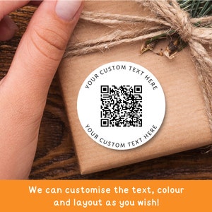 Benutzerdefinierte QR Code Aufkleber für Ihr Geschäft | Benutzerdefinierte Business Branding Etiketten | 37 mm glänzende runde QR-Tags | QR-Verpackungsscan, um die Bewertung zu hinterlassen