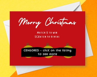 à gratter rouge de Noël coquine | Match 3 pour gagner | Coquine ou gentille ? | Noël surprise coquine cachée | Amusement de chambre à coucher | Carte à gratter pour adultes