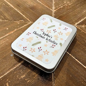 24 Weihnachtsaktivitätskarten Personalisierte Familien-Adventsaktivitäten Kinder-Adventskalenderfüller Für Dezember Lustiger Weihnachts-Countdown Customised Metal Tin