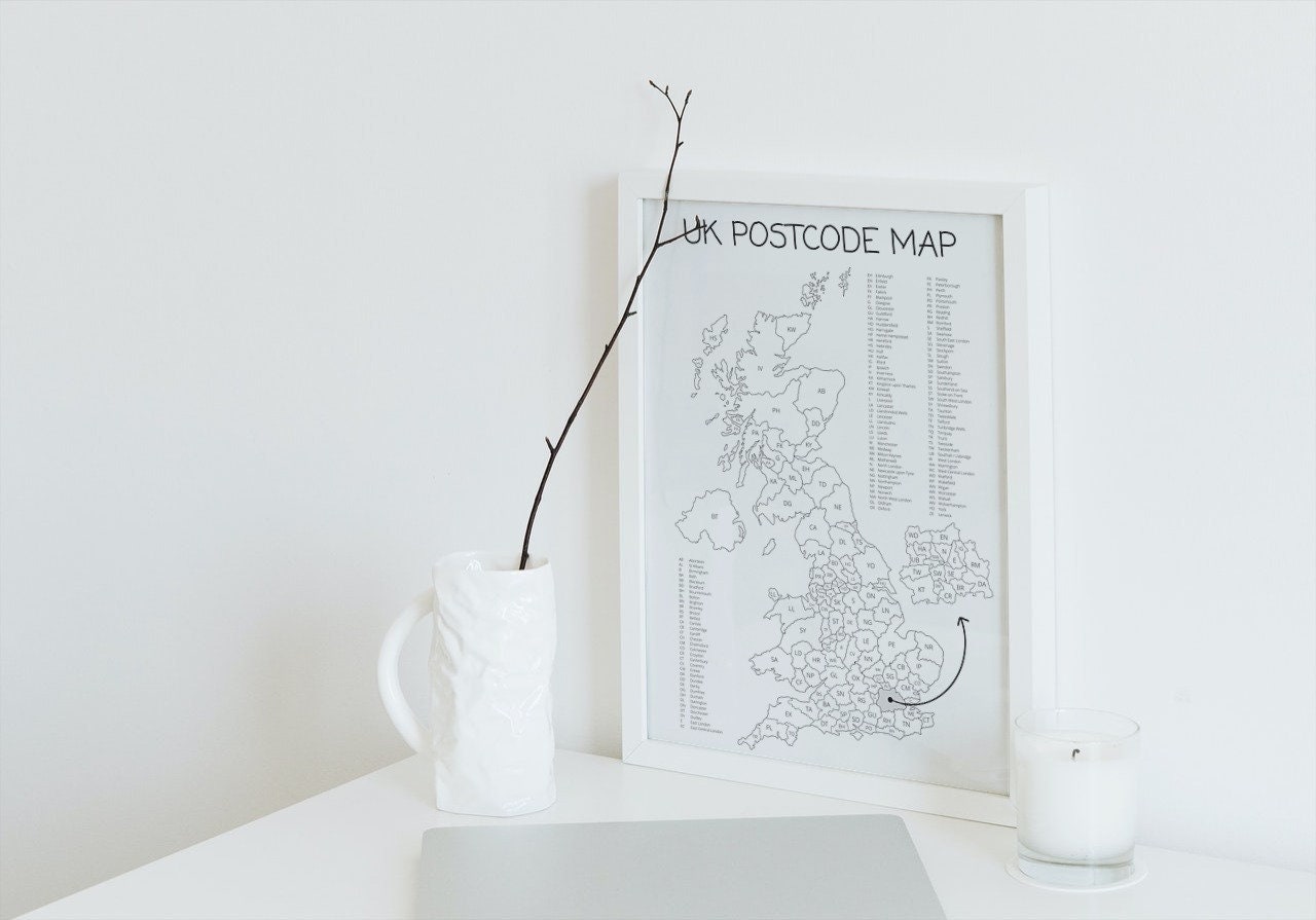 Mapa de código postal del Reino Unido Travel &&Sales Tracker / Etsy Mapa de código postal del Reino Unido Travel &&Sales Tracker / Etsy
