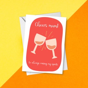 Evviva mamma per avermi sempre tirato su il morale - Felice Festa della Mamma / Biglietto divertente e carino per mamma, mammina, mammina, matrigna, zia, nonna / Biglietto da cocktail
