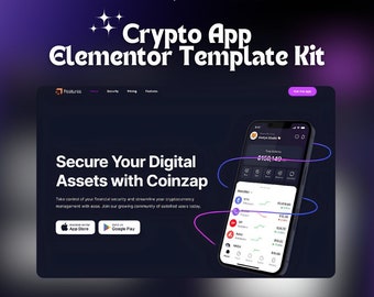 Crypto App Elementor Template Kit for WordPress Websites | Modern & Responsive Design for Cryptocurrency Websites