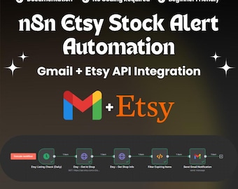 N8n Etsy Stock Alert Automation – Low Inventory Email Notification Workflow | Gmail + Etsy API Integration | Daily Auto Check