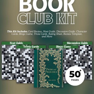 Pride and Prejudice Book Club Kit | Jane Austen Book Club Printable Games, Discussion Questions, Hosting Guide & Party Bundle