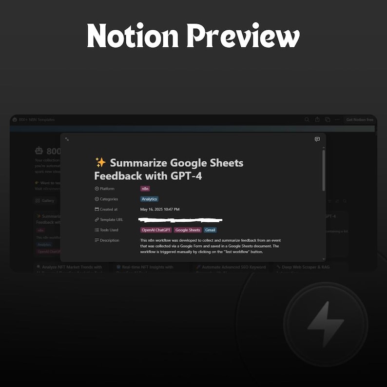 n8n workflows in notion