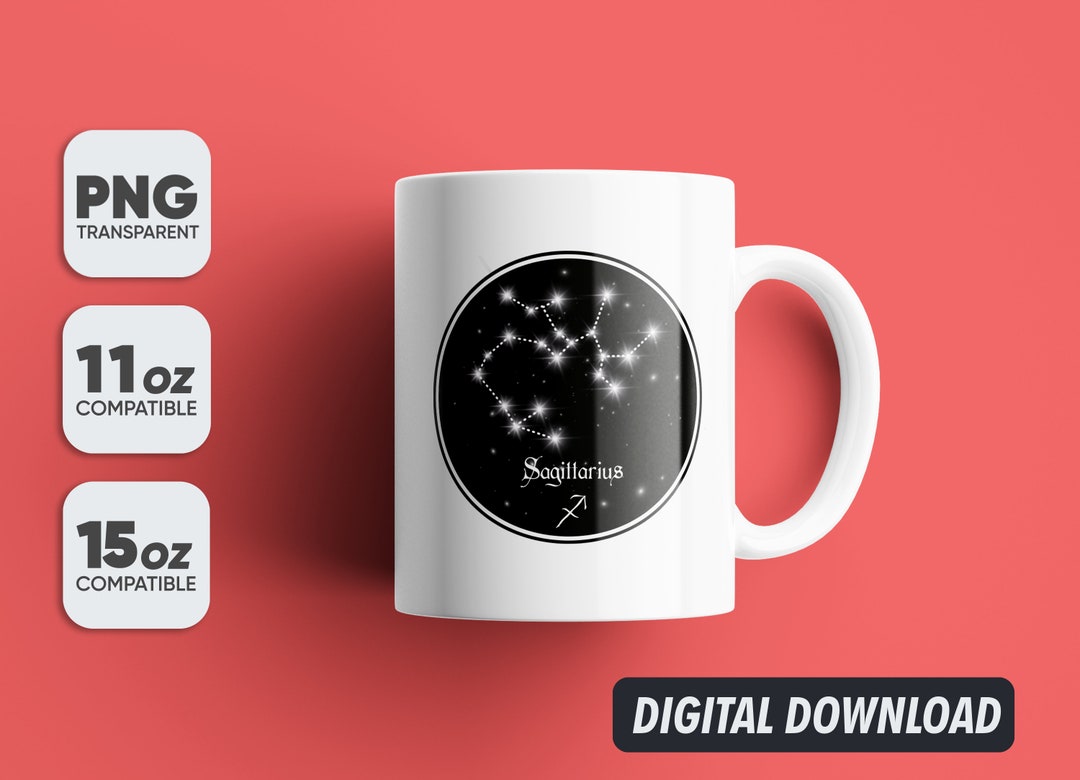 Andaz Press Sagittarius Zodiac Coffee Mug - 11 Oz Ceramic Horoscope Gift With Nutritional Facts Design