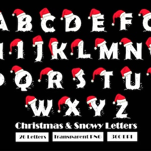 Paquete SVG del alfabeto navideño, letras A-Z SVG para Cricut, Silhouette Cameo, sublimación PNG, idea para personalizar regalos navideños, apellido