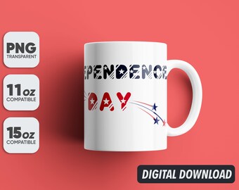 4 juli, Independence Day Mug Png, Mug Sublimation Designs, 11oz & 15oz Sublimation, Coffee Mug Png, Mug Template, Png 300 dpi