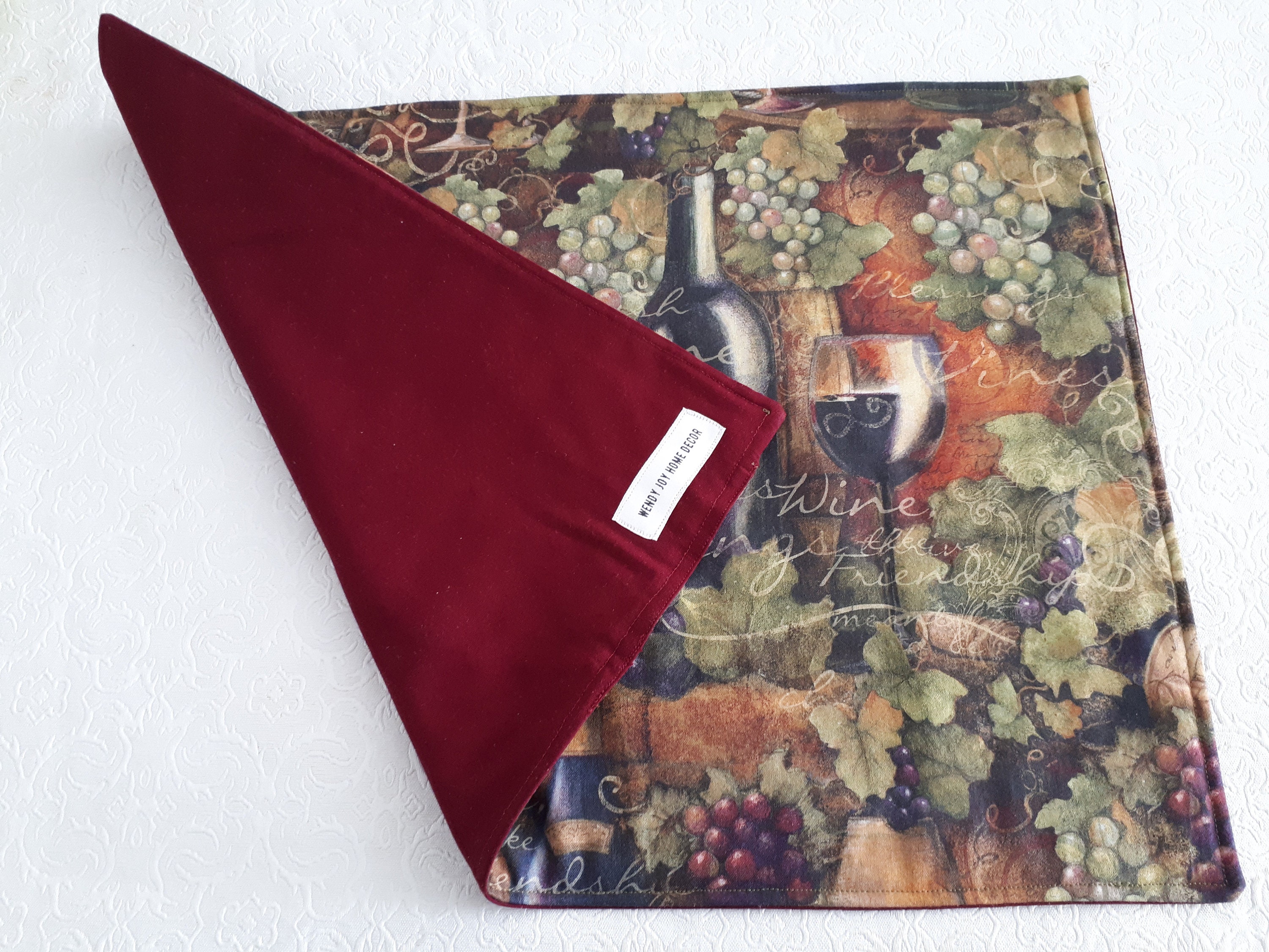 Formal placemats Wine themed placemats Placemats set of 6 Etsy