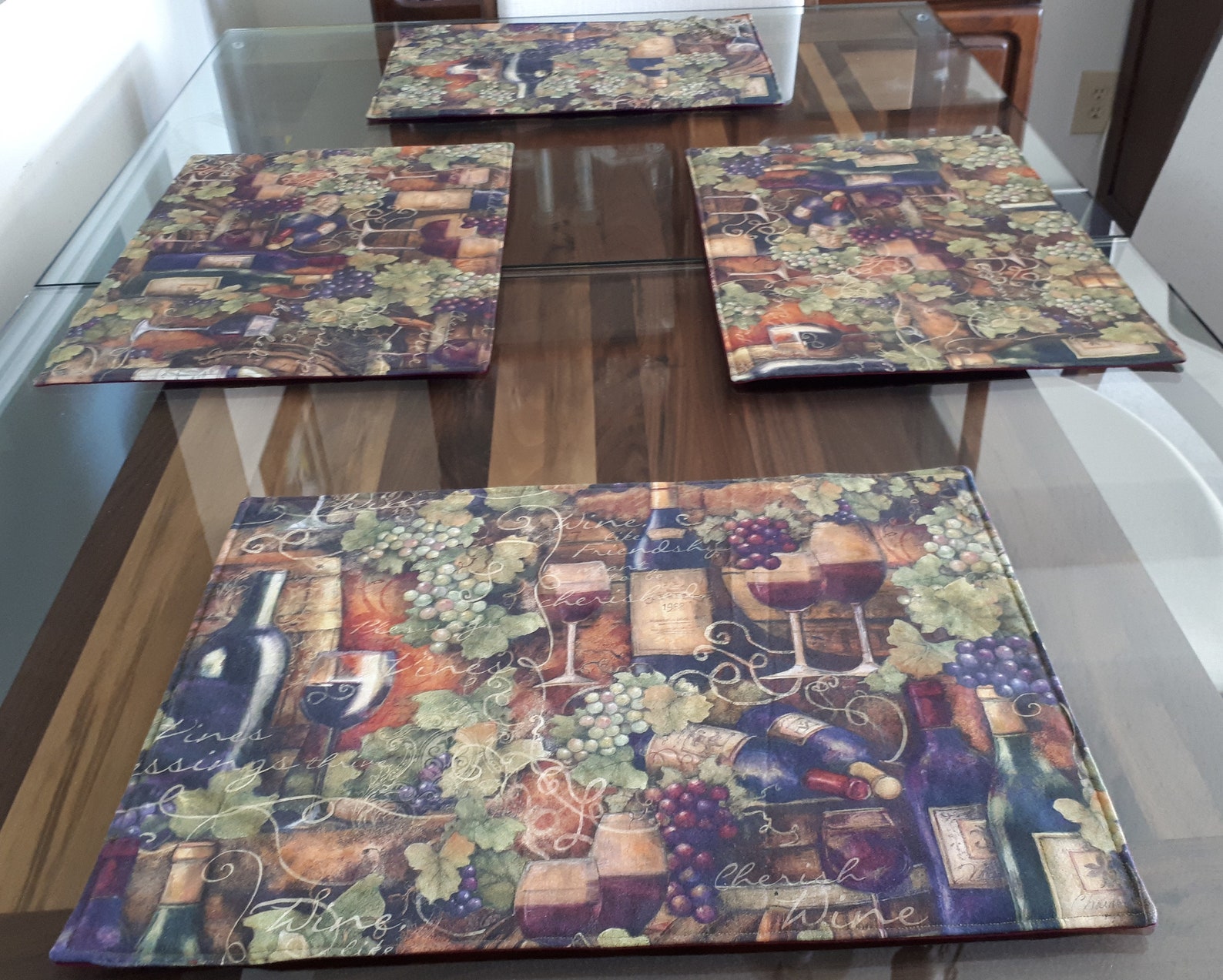 Formal placemats Wine themed placemats Placemats set of 6 Etsy