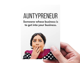 Printable Aunty Birthday Card,  Funny Auntypreneur Card, Funny Desi Card, Punjabi Greeting Card, Indian Culture Card