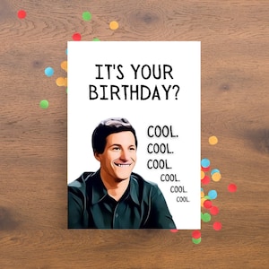 Druckbare Jake Peralta Geburtstagskarte, Cool Cool No Doubt, Brooklyn Neun-Neun Geburtstagskarte, Lustige Brooklyn Neun-Neun Zitat