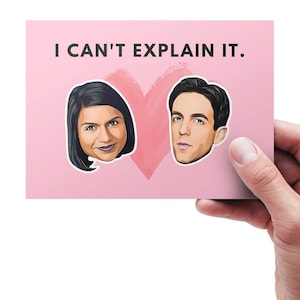 Druckbare Kelly Kapoor und Rick Howard Liebeskarte, Das Büro US TV Show, Das Büro Lustige Liebeskarte, Das Büro US Valentinskarte