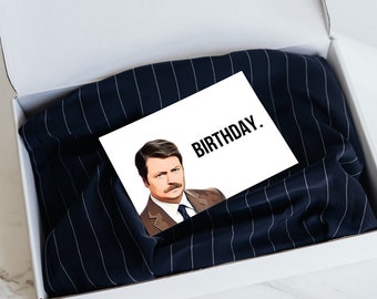 Printable Ron Swanson Birthday Card, Parks and Recreation Birthday Card,  Parks and Recreation TV Show, Funny Ron Swanson Quote