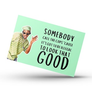 Will Smith One Liner, tarjeta de amor divertida del príncipe fresco, tarjeta de cita divertida de Will Smith, tarjeta de felicitación del príncipe fresco de Bel-Air, tarjeta de TV vintage