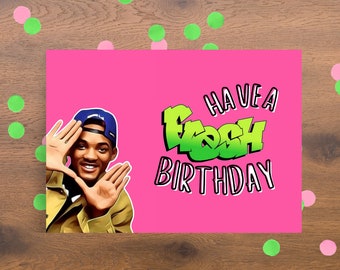Printable Will Smith Birthday Card, Fresh Prince of Bel-Air Birthday Card, Have a Fresh Birthday, Vintage TV Birthday Card
