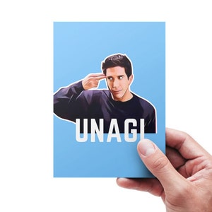 Carte d'anniversaire imprimable amis Ross Geller, carte d'anniversaire drôle imprimable, émission de télévision amis, autodéfense Unagi et sensibilisation