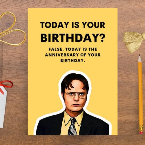 The Office Birthday Card Funny Quotes Dwight Schrute Digital Etsy