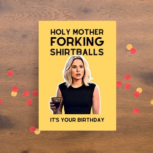 Druckbare Eleanor Shellstrop Geburtstagskarte, Holy Forking Shirtballs, The Good Place Geburtstagskarte, Neuheitskarte, Eleanor Shellstrop Zitat