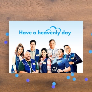Afdrukbare Superstore-verjaardagskaart, een hemelse dag, Superstore TV-show, Cloud 9 Superstore, Netflix Superstore-wenskaart