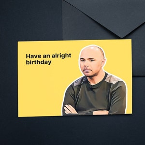 Cartão de aniversário imprimível de Karl Pilkington, cartão de aniversário de um idiota no exterior, cartão engraçado para ele, cartão engraçado para ela, citação engraçada de Karl Pilkington