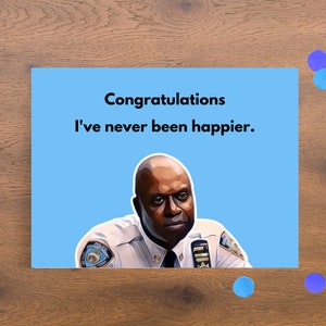 Printable Brooklyn Nine-Nine Congratulations Card, Captain Raymond Holt Card, Celebratory Card, Celebrity Greeting Cards