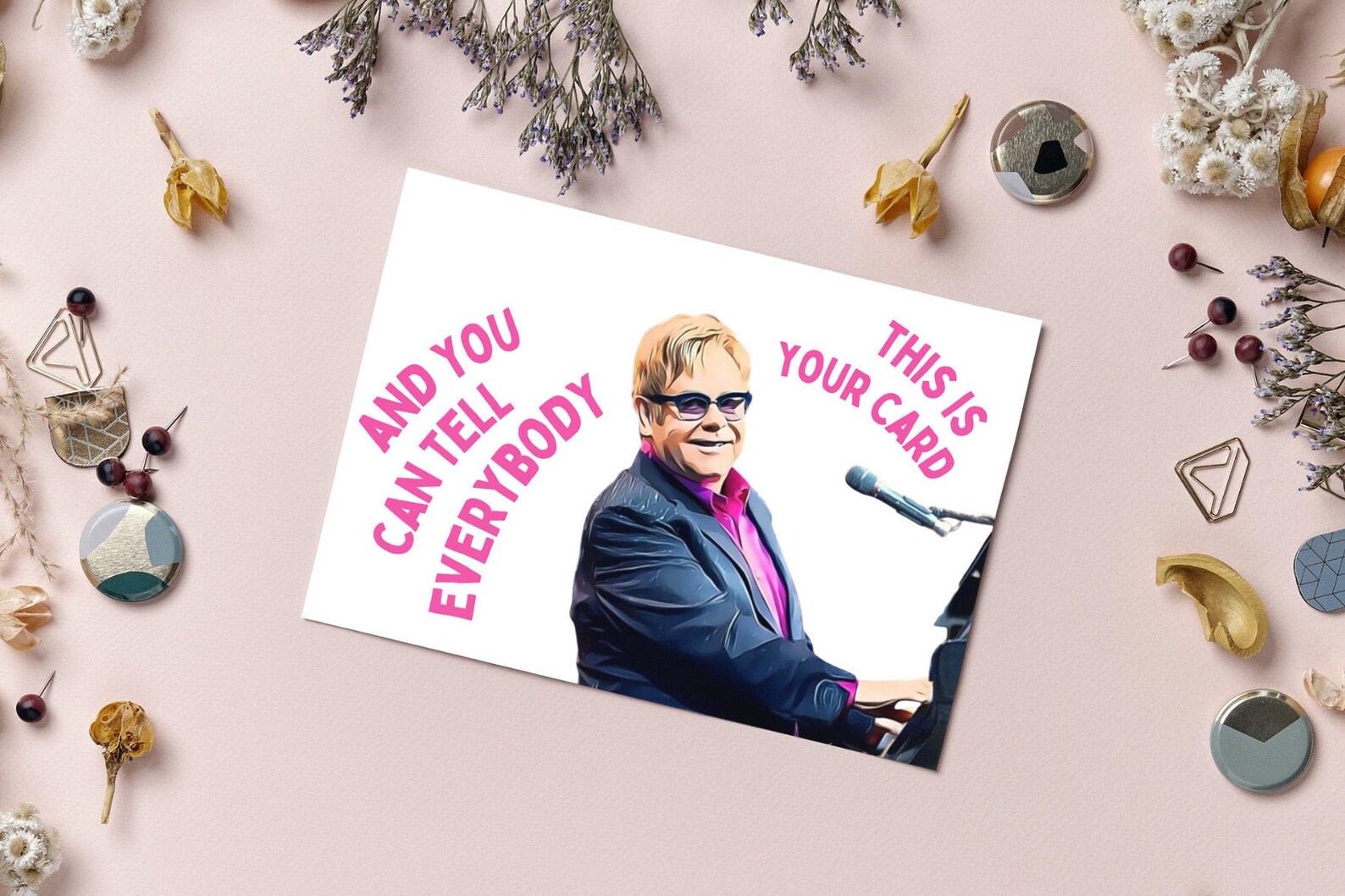 Printable Elton John Song Card Funny Elton John Birthday Etsy